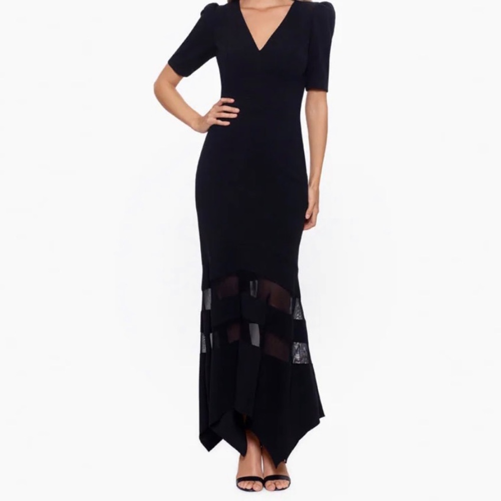 Xscape Illusion Hanky Hem Gown